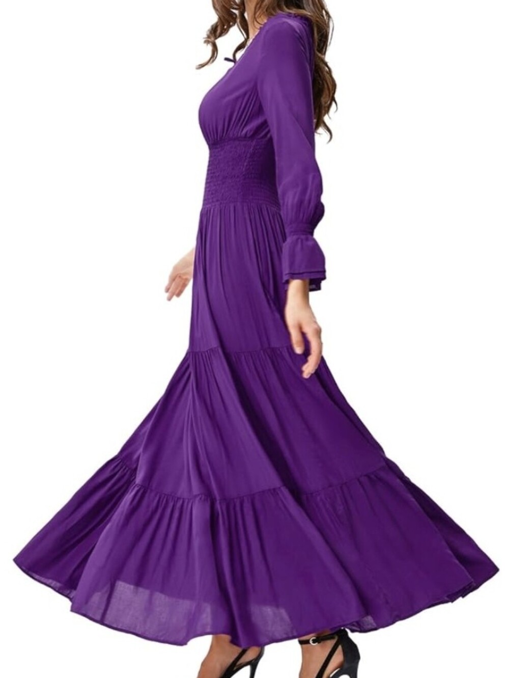Lotus Traders Smocked Peasant Gypsy Renaissance Dress - Size OS / Fits XL to 2X - Picture 2 of 14